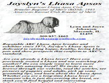 Tablet Screenshot of joyslynslhasaapsos.com